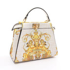 Fendi Fendace Mini Peekaboo Leather Handbag