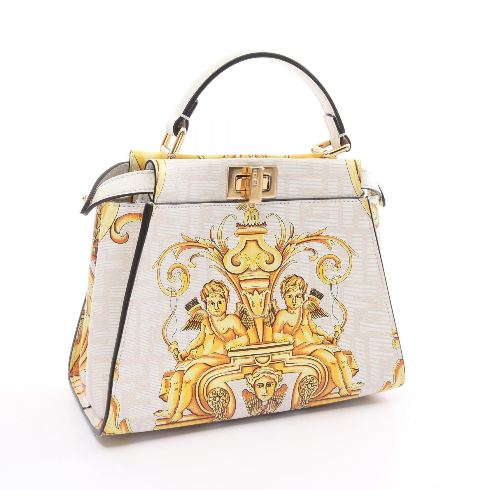 Fendi Fendace Mini Peekaboo Leather Handbag