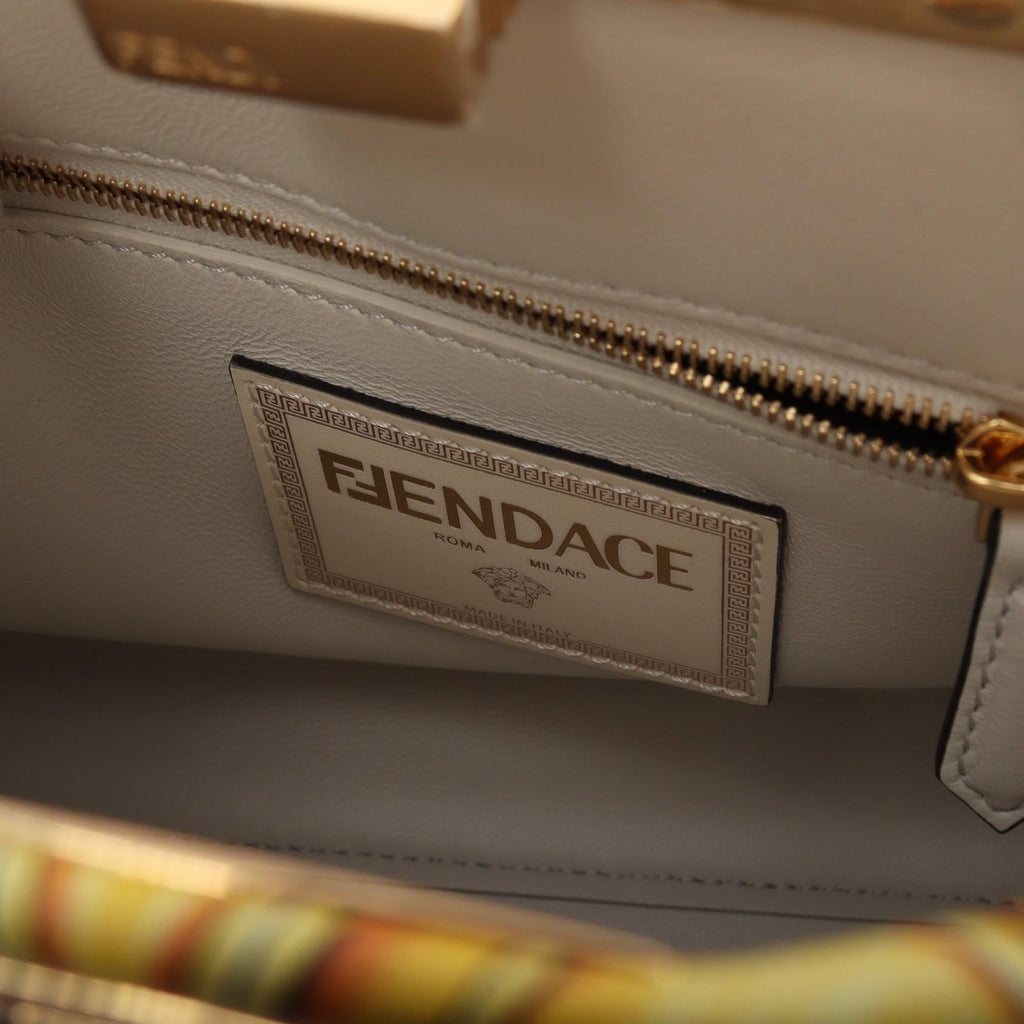 Fendi Fendace Mini Peekaboo Leather Handbag