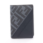 Fendi Diagonal Card Case PVC Coated Canvas Leather
