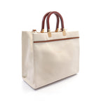 Fendi Sunshine Medium Canvas Leather Tote Bag