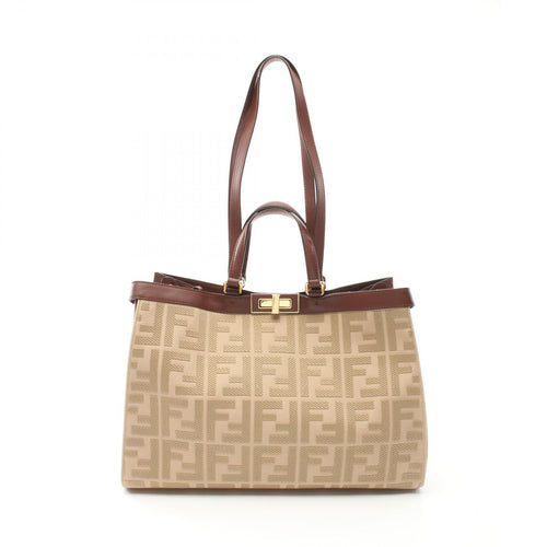Fendi Peekaboo X-Tote Medium Canvas Leather Bag