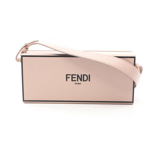 Fendi Leather Box Shoulder Bag Pink