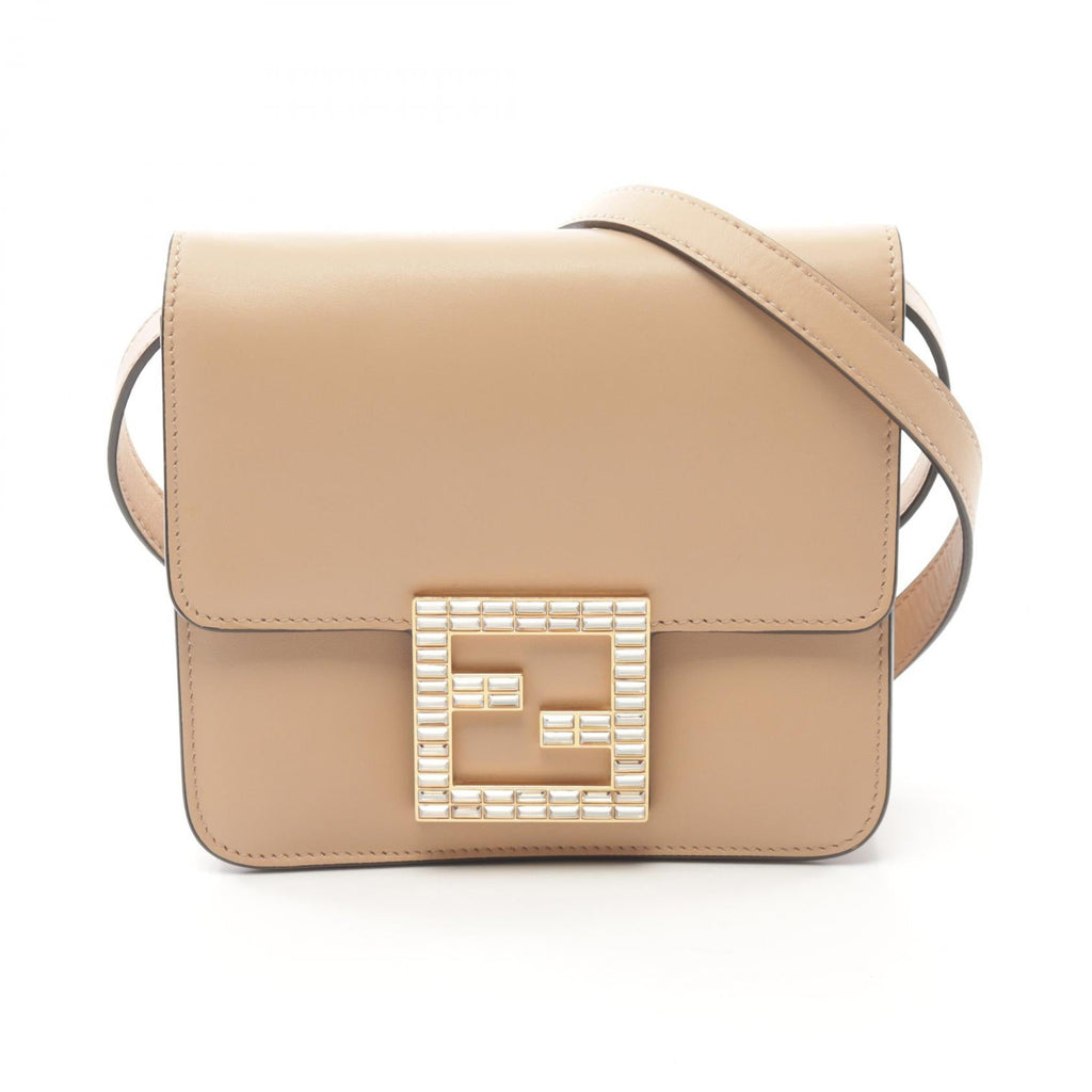 Fendi Leather FF Logo Shoulder Bag 8BT325