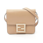 Fendi Leather FF Logo Shoulder Bag 8BT325