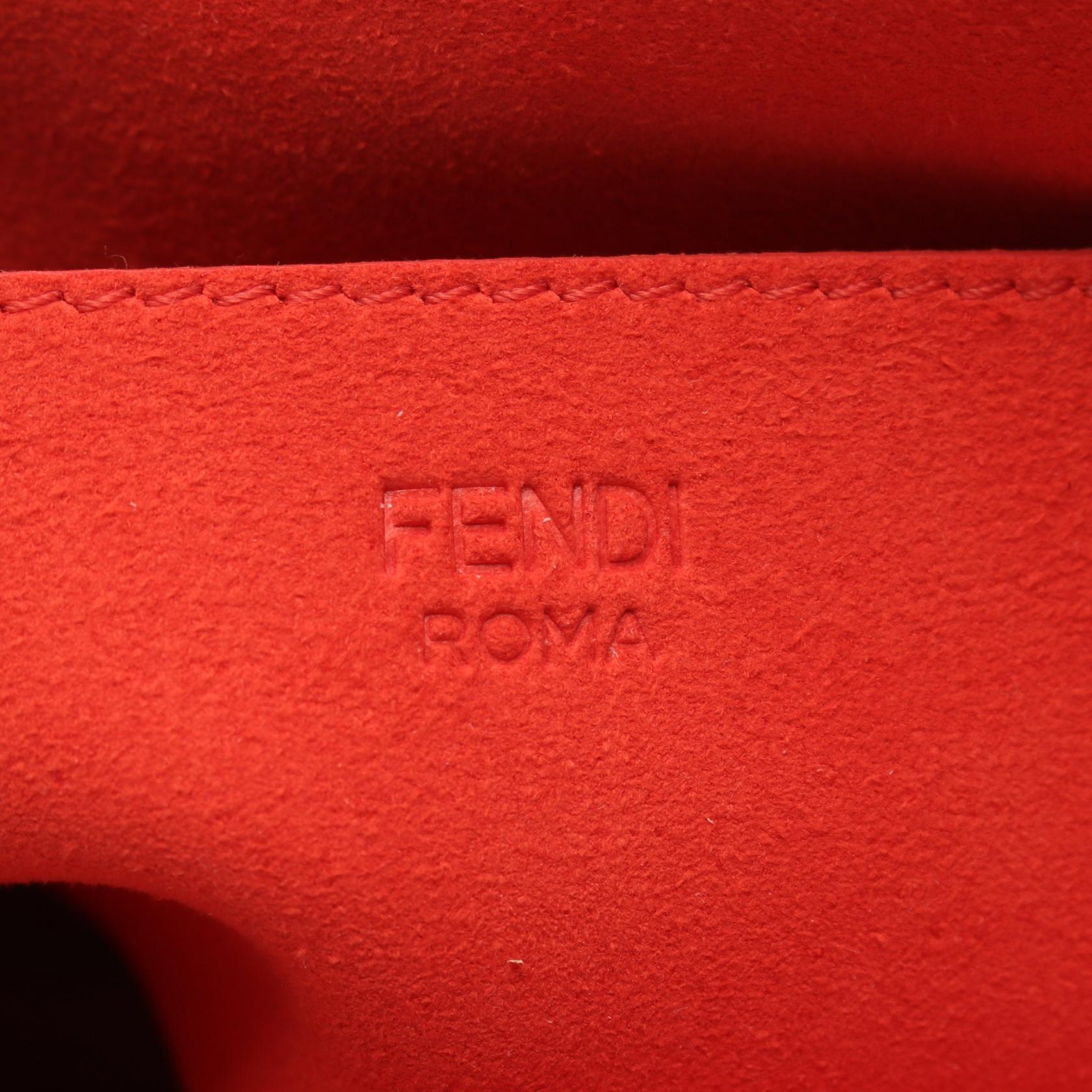 Fendi Baguette Chain Zucca Shoulder Bag Red