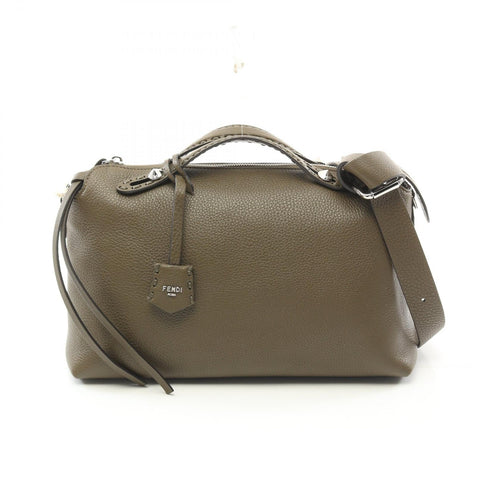 Fendi By The Way Large Leather Handbag Khaki