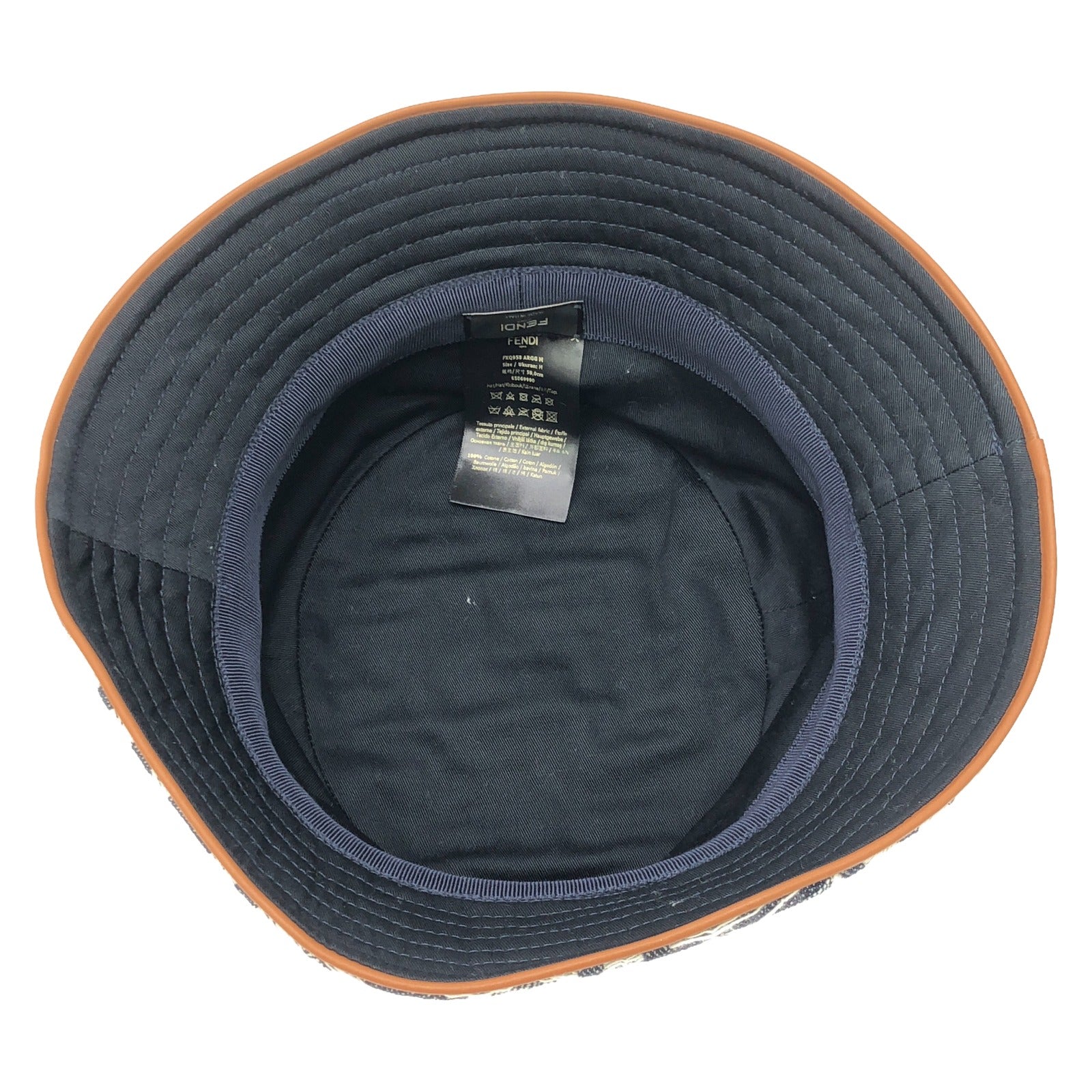 Fendi Cotton Bucket Hat Navy