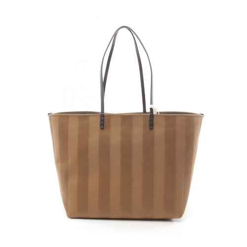 Fendi Canvas Leather Large Roll Tote Bag