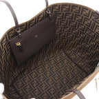 Fendi Canvas Leather Large Roll Tote Bag