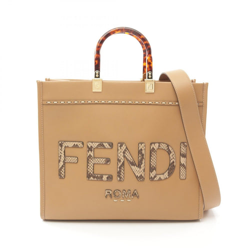 Fendi Sunshine Medium Tote Bag Leather Beige