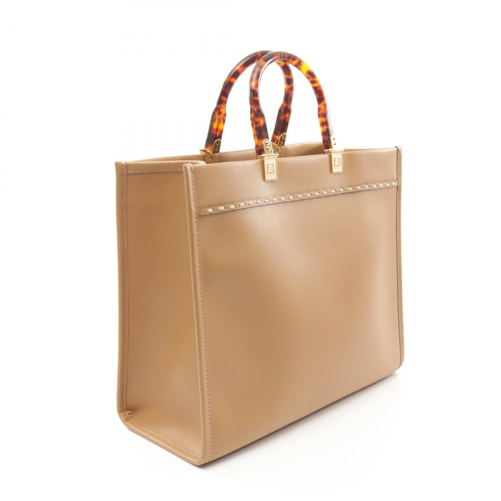 Fendi Sunshine Medium Tote Bag Leather Beige