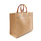 Fendi Sunshine Medium Tote Bag Leather Beige