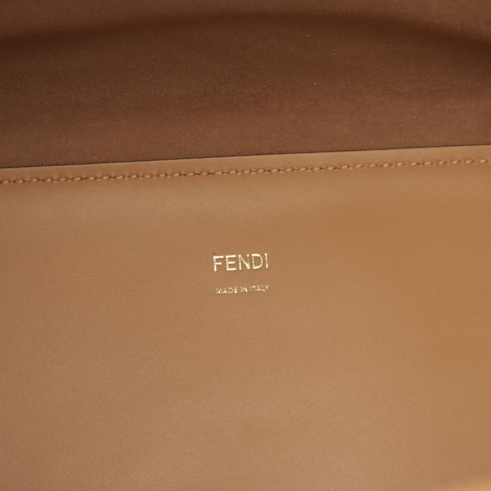 Fendi Sunshine Medium Tote Bag Leather Beige