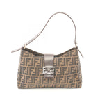 Fendi Zucca Canvas Leather Shoulder Bag