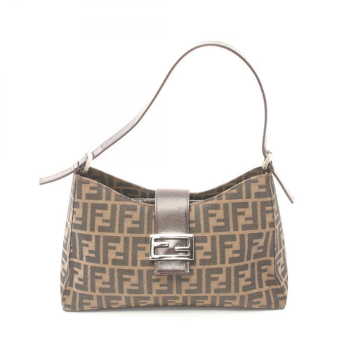 Fendi Zucca Canvas Leather Shoulder Bag
