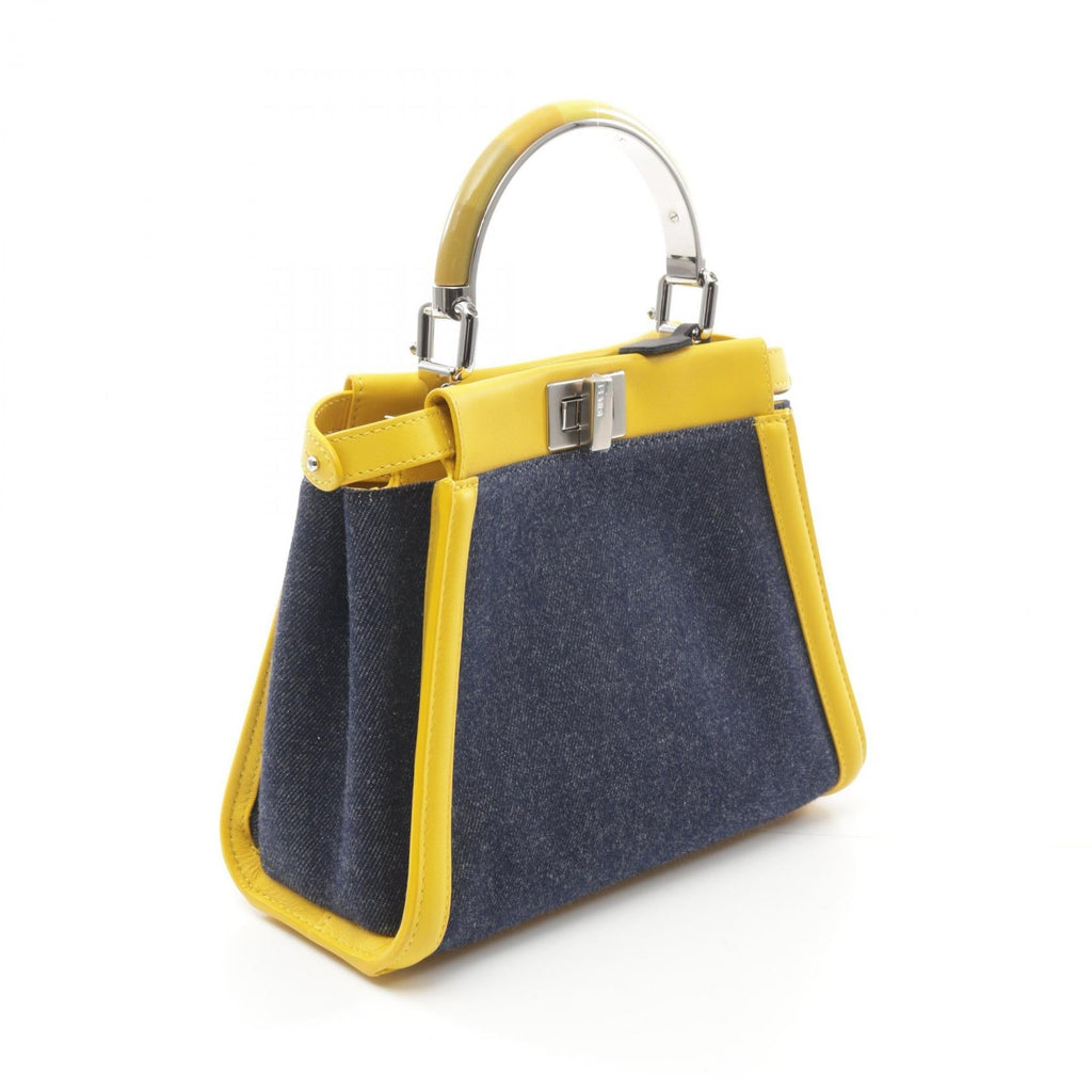 Fendi Mini Peekaboo Iconic Denim Leather Handbag