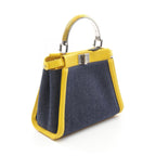 Fendi Mini Peekaboo Iconic Denim Leather Handbag