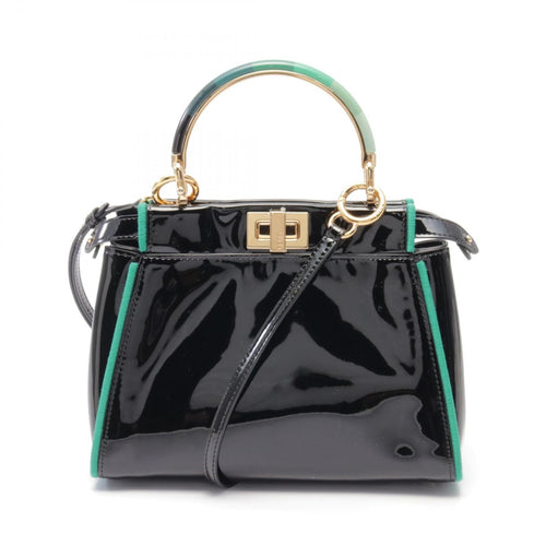 Fendi Mini Peekaboo Iconic Patent Leather Handbag