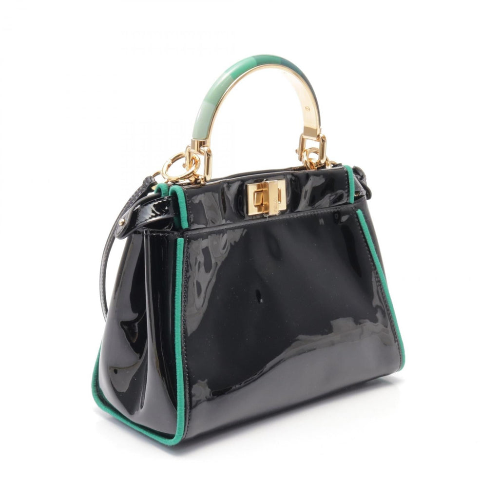 Fendi Mini Peekaboo Iconic Patent Leather Handbag