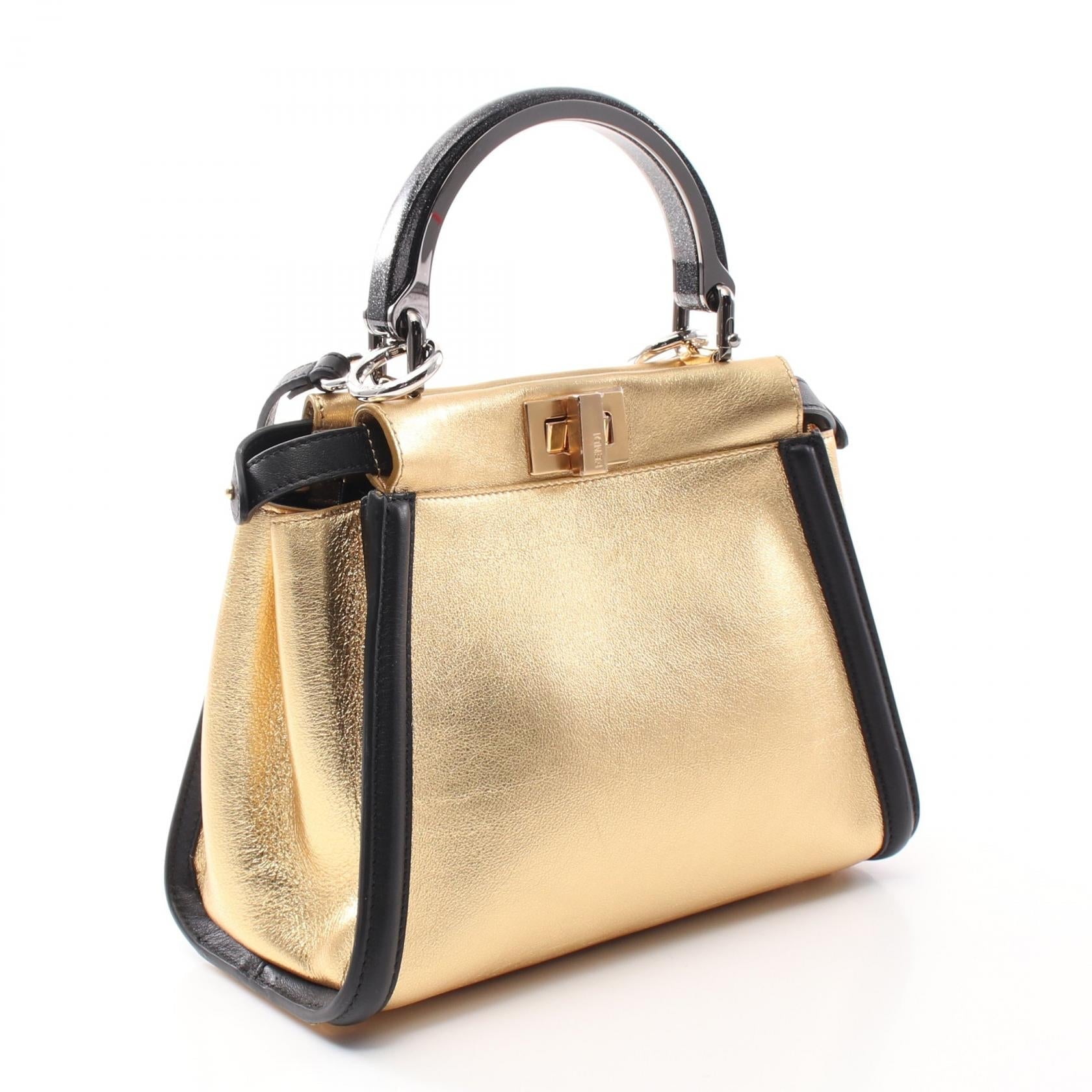 Fendi Mini Peekaboo Iconic Leather Handbag
