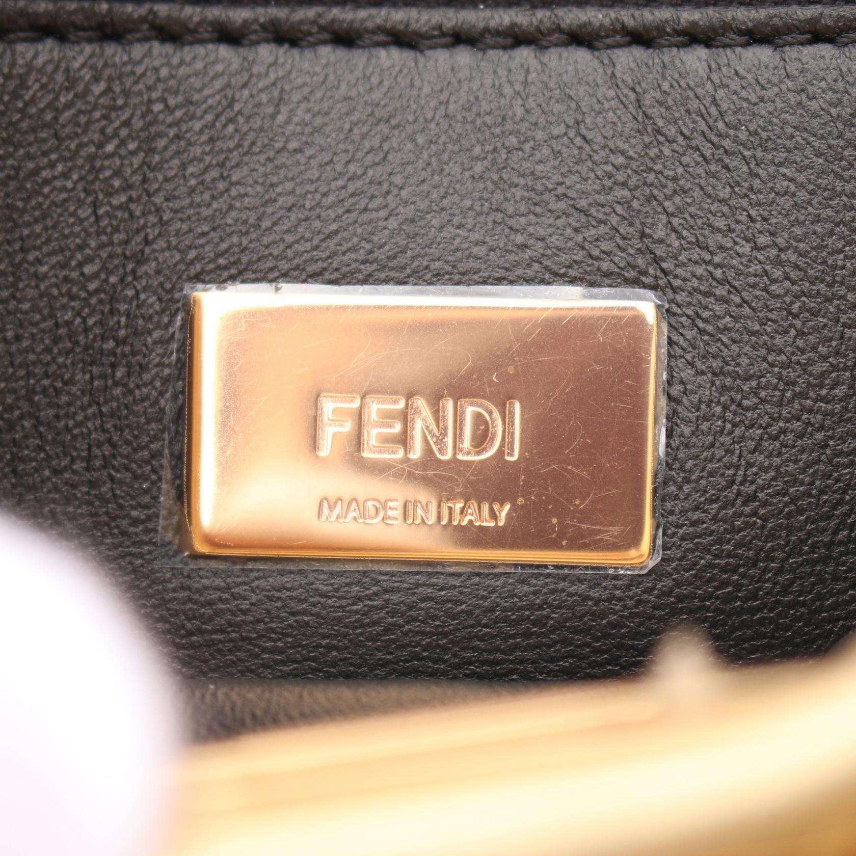 Fendi Mini Peekaboo Iconic Leather Handbag