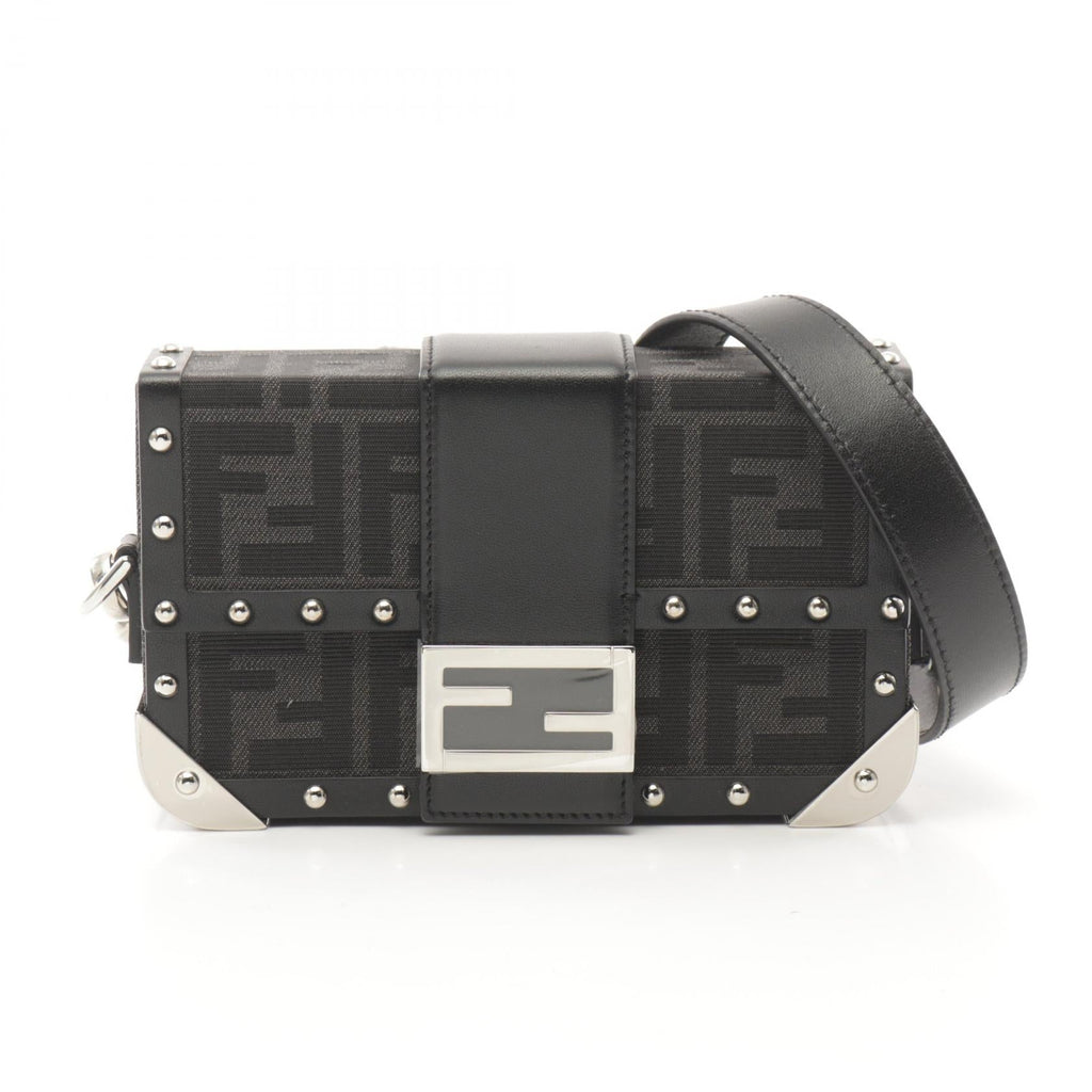 Fendi Zucca Canvas Leather Shoulder Bag