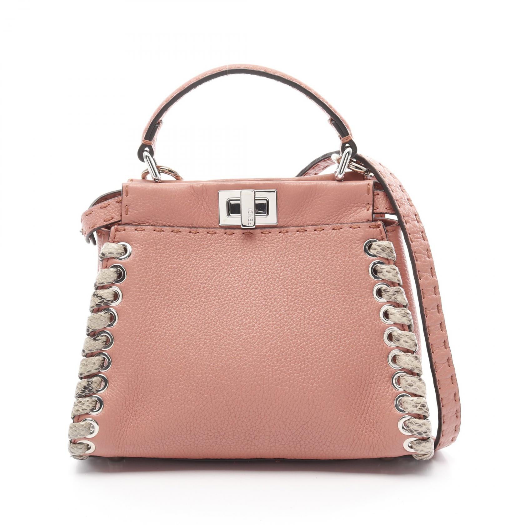 Fendi Mini Peekaboo Leather Handbag 8BN244