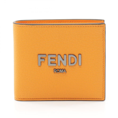 Fendi Leather Bifold Wallet Orange