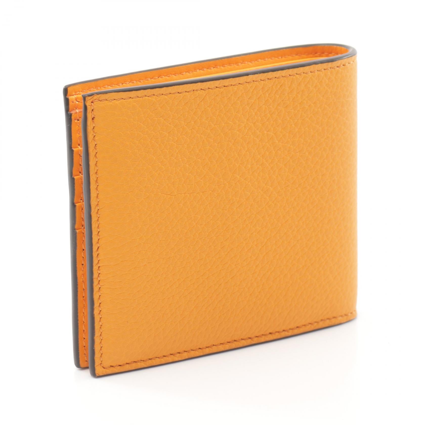 Fendi Leather Bifold Wallet Orange