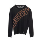Fendi Zucca Wool Knit Top Black/Brown