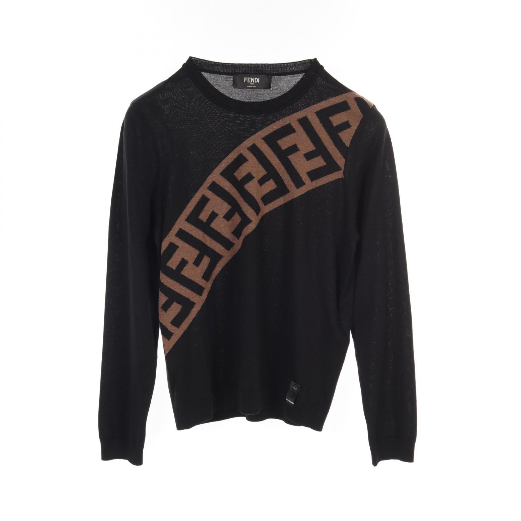 Fendi Zucca Wool Knit Top Black/Brown