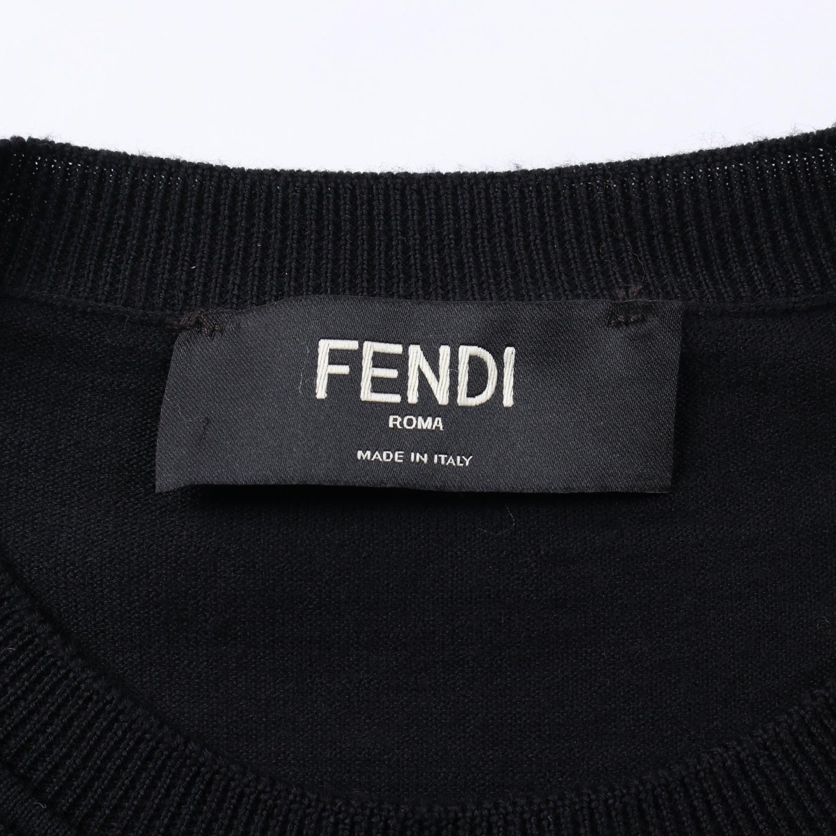 Fendi Zucca Wool Knit Top Black/Brown
