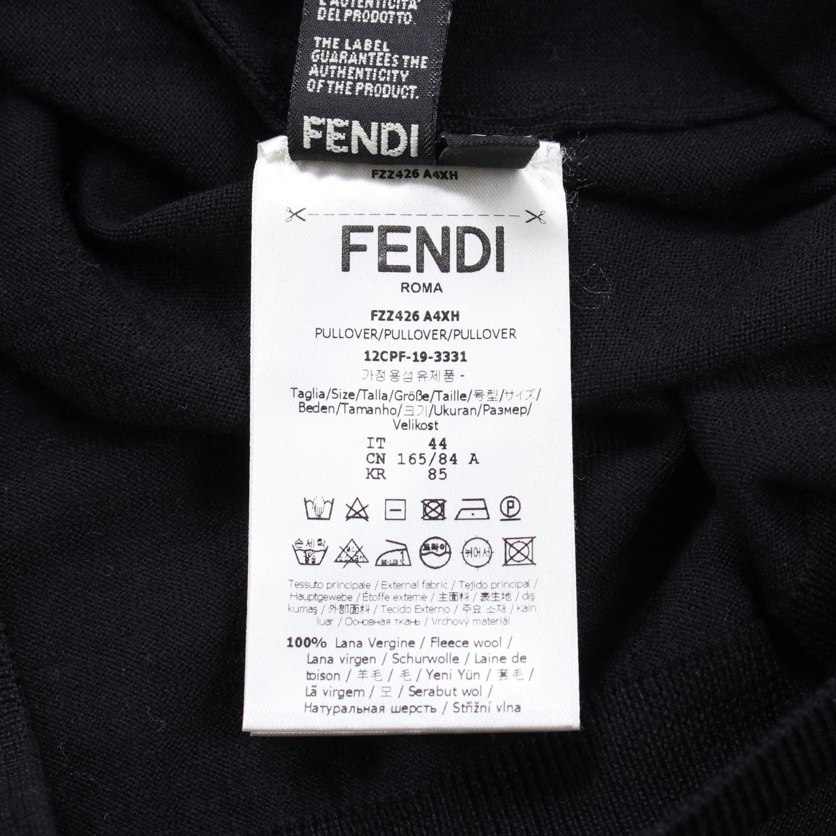 Fendi Zucca Wool Knit Top Black/Brown