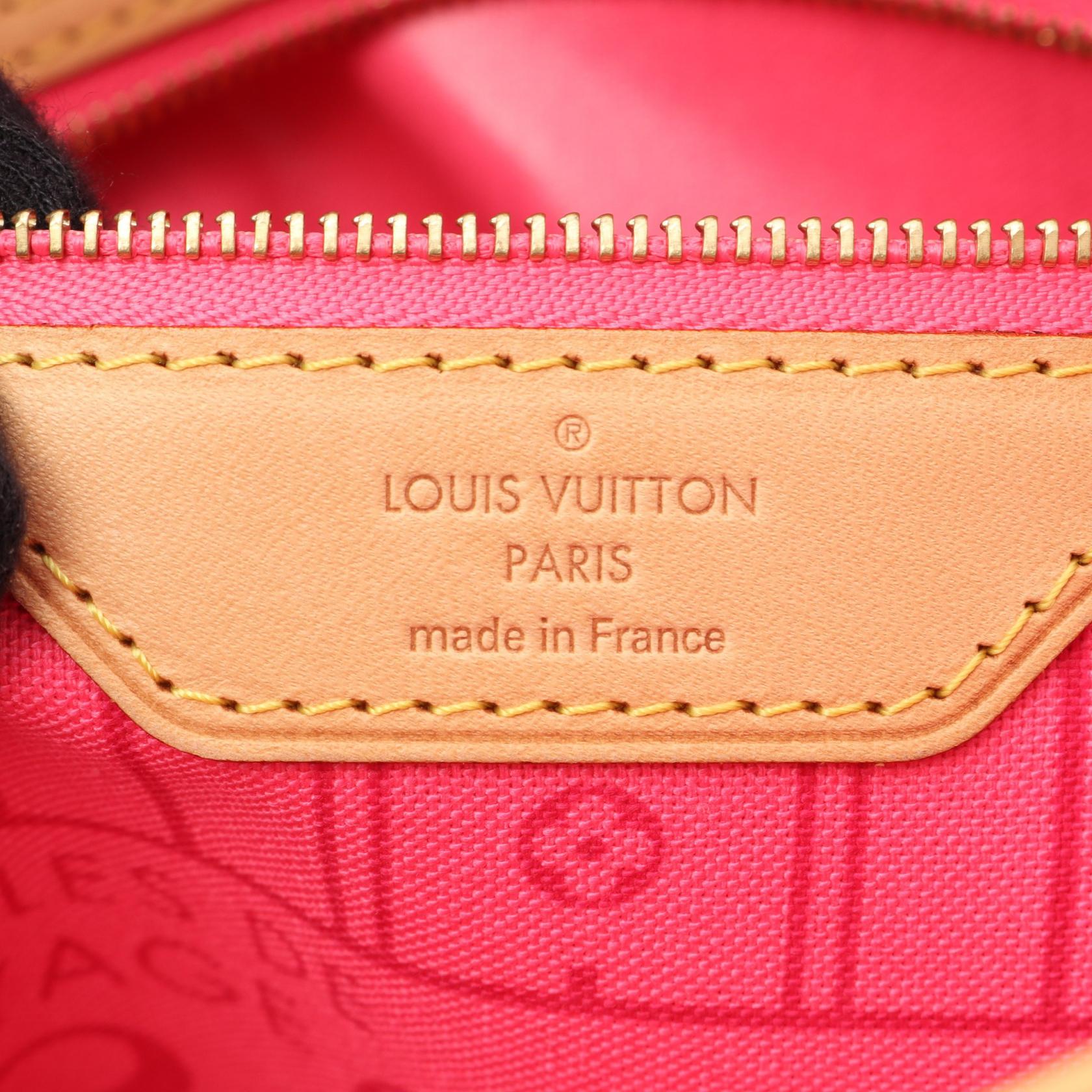 Louis Vuitton Neverfull MM Monogram Rose Coated Canvas Tote Bag