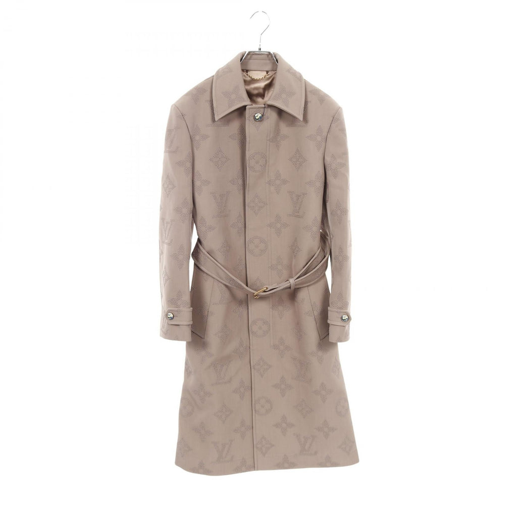 Louis Vuitton Monogram Embroidery Wool Cotton Coat