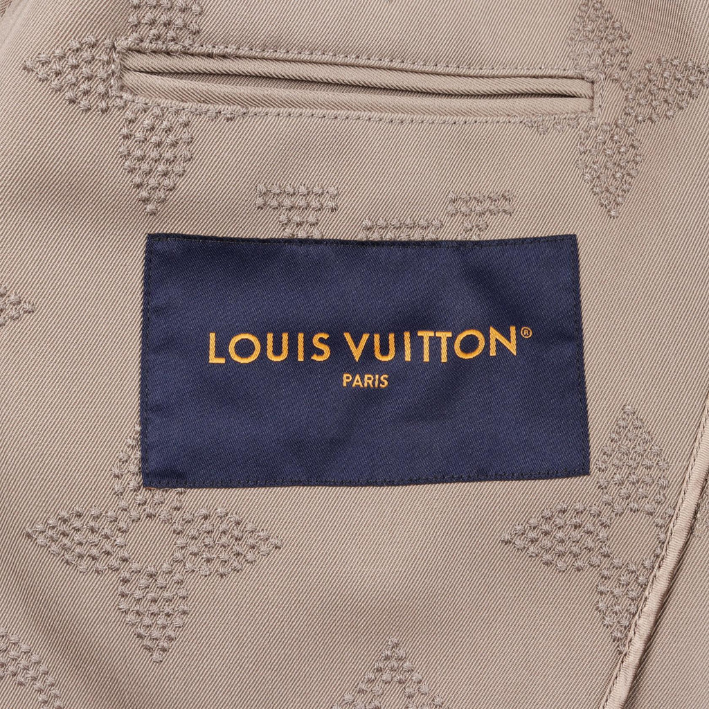 Louis Vuitton Monogram Embroidery Wool Cotton Coat