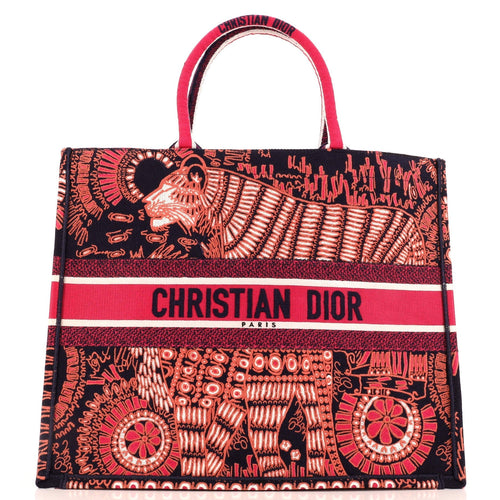 Dior Book Tote Embroidered Canvas Large