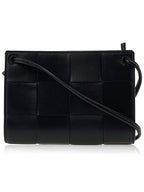 Bottega Veneta Intrecciato Cassette Mini Cross Bag Black