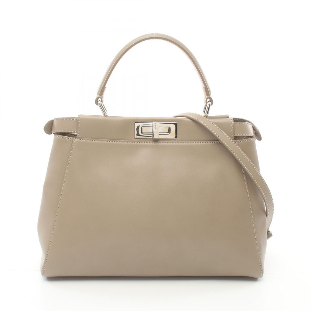 Fendi Peekaboo Leather Handbag Beige