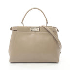 Fendi Peekaboo Leather Handbag Beige