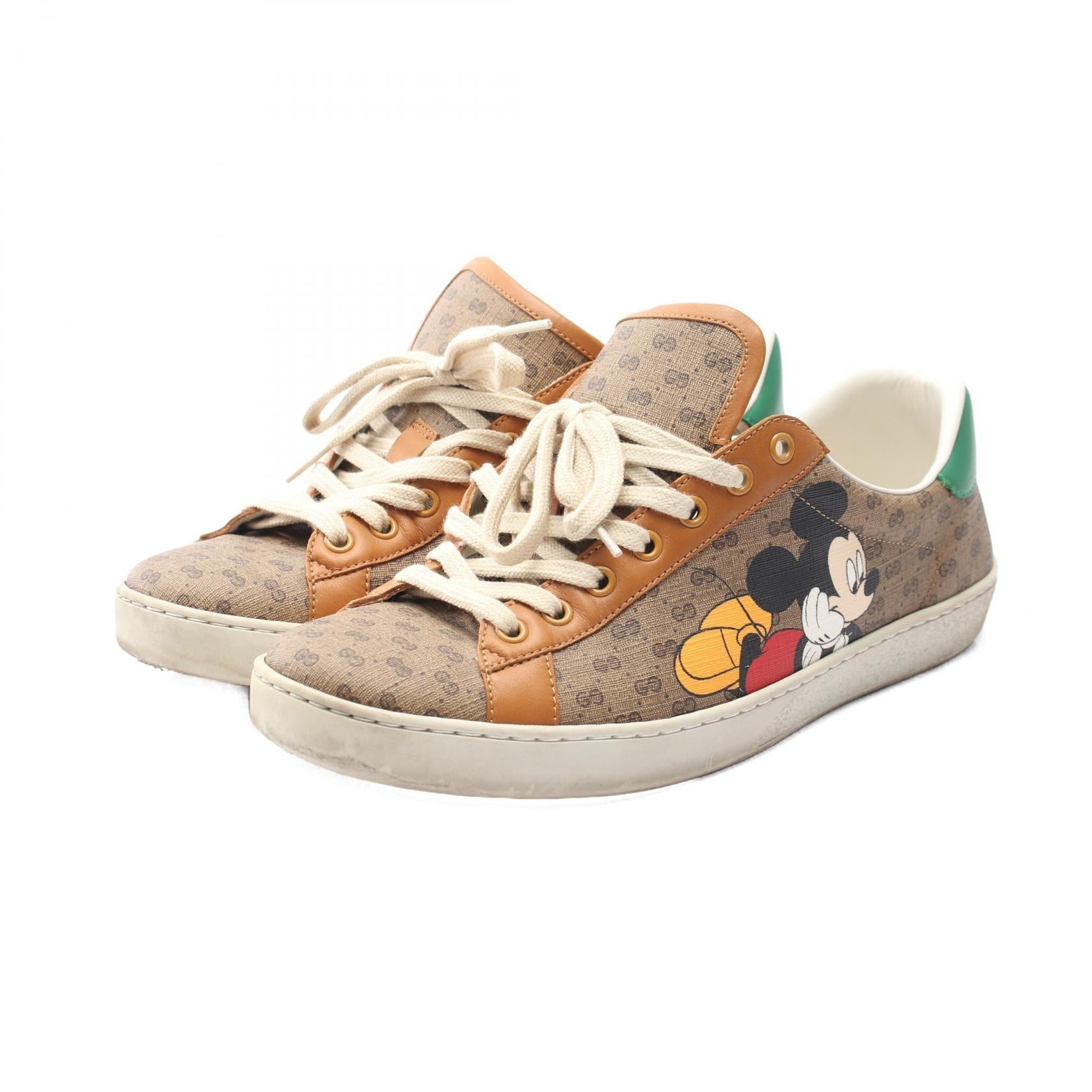 Gucci GUCCI × Disney Ace Micro GG PVC Coated Canvas Leather Sneakers