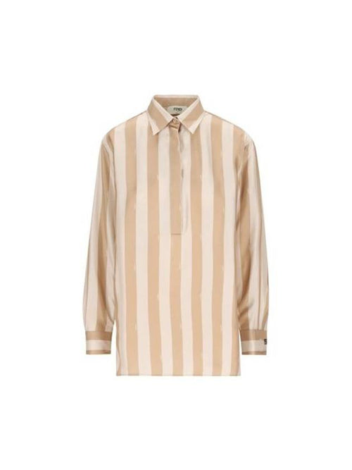 Fendi 24SS SHIRT FS9658AWZVF1P2V P24 LINEN DESERT SAND