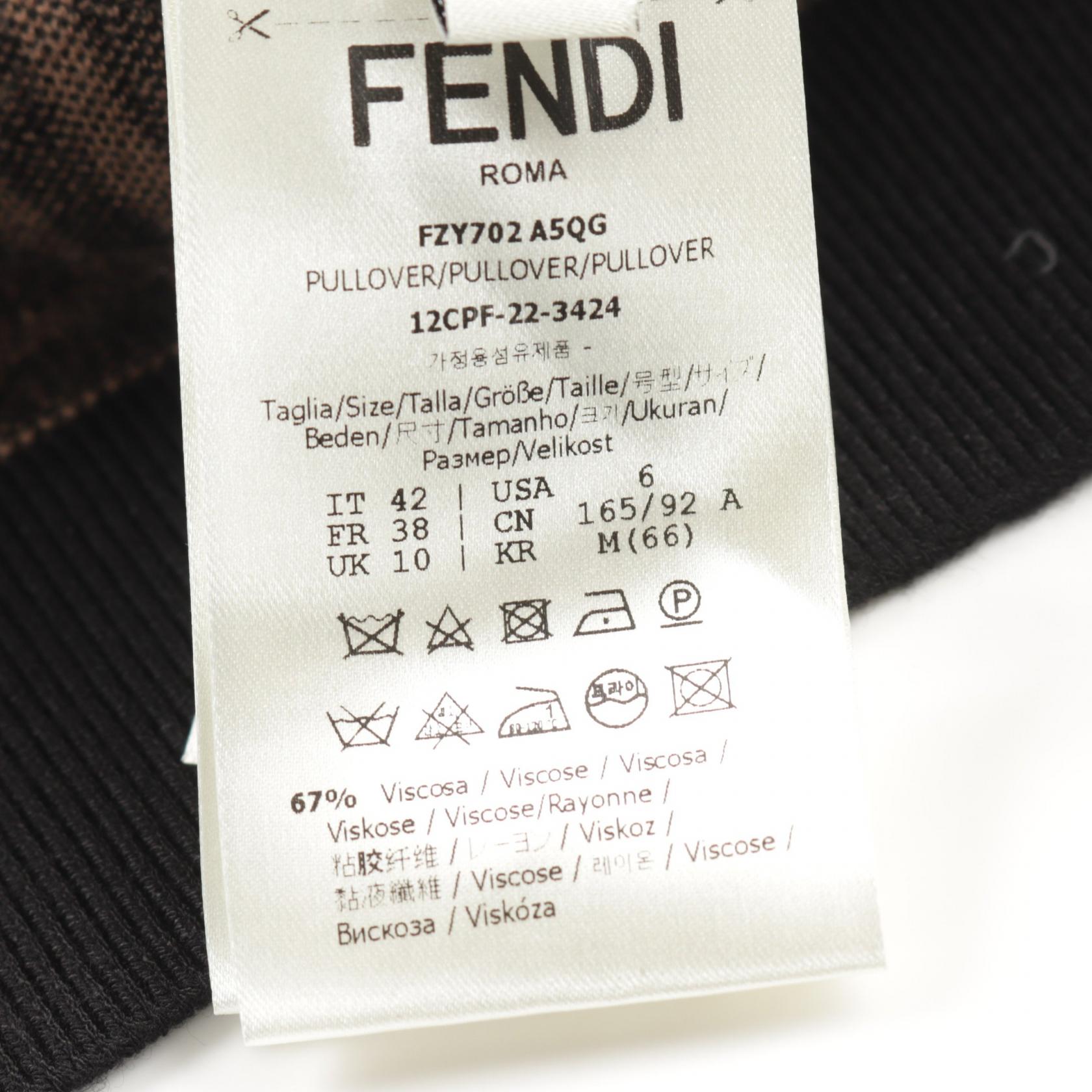 Fendi Zucca Pattern Knit Top Rayon