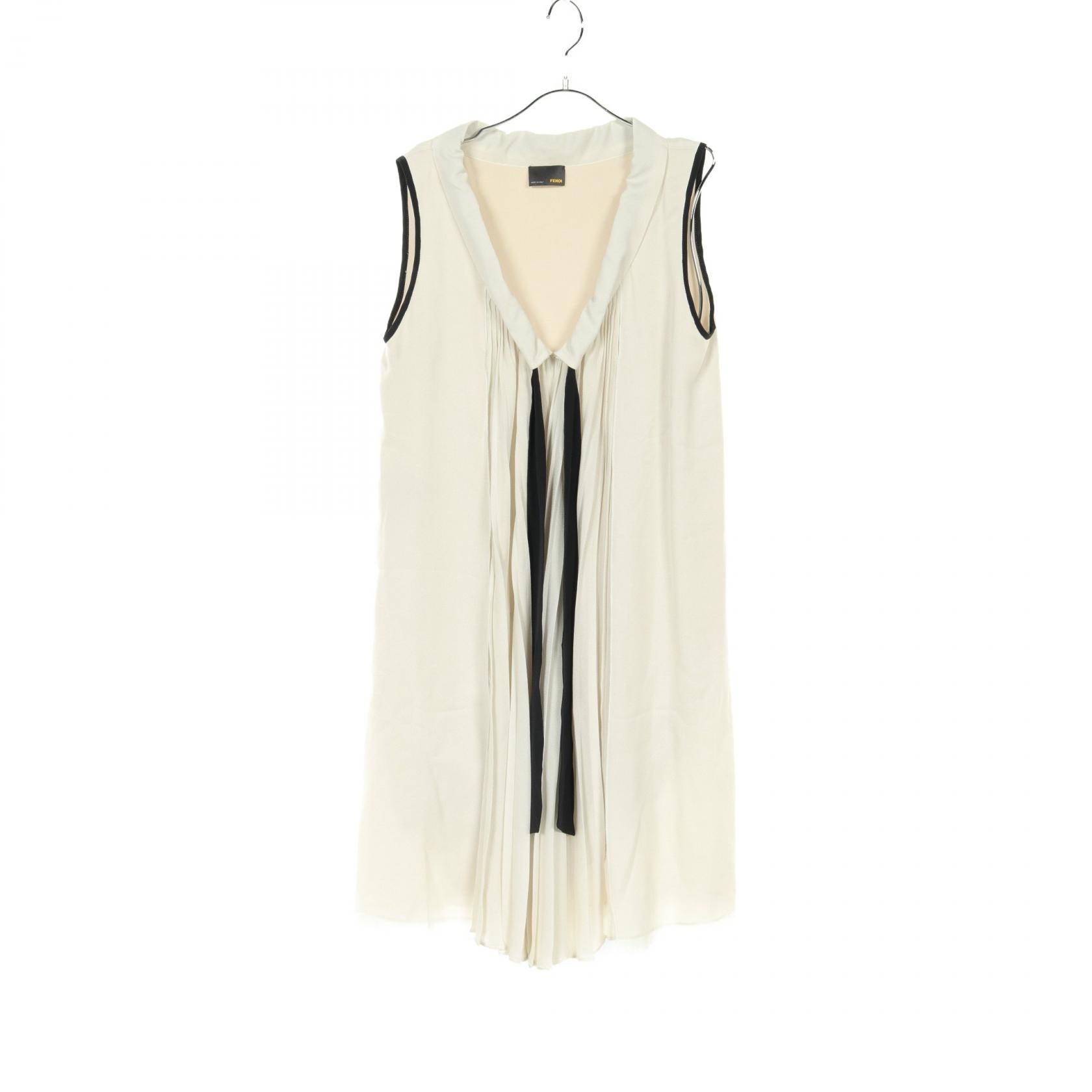 Fendi Silk Dress Ivory/Black FD6238