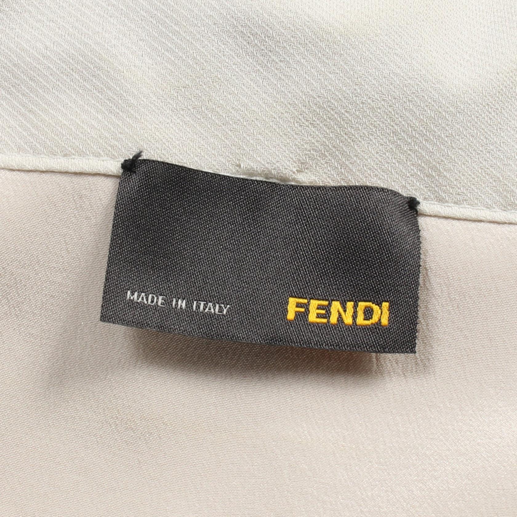 Fendi Silk Dress Ivory/Black FD6238