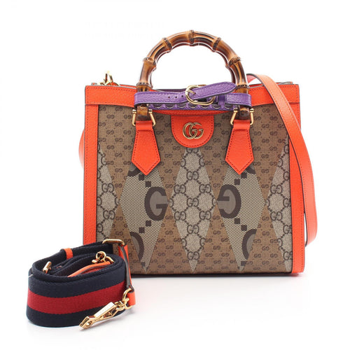 Gucci Diana Small GG Supreme PVC Coated Canvas Leather Handbag