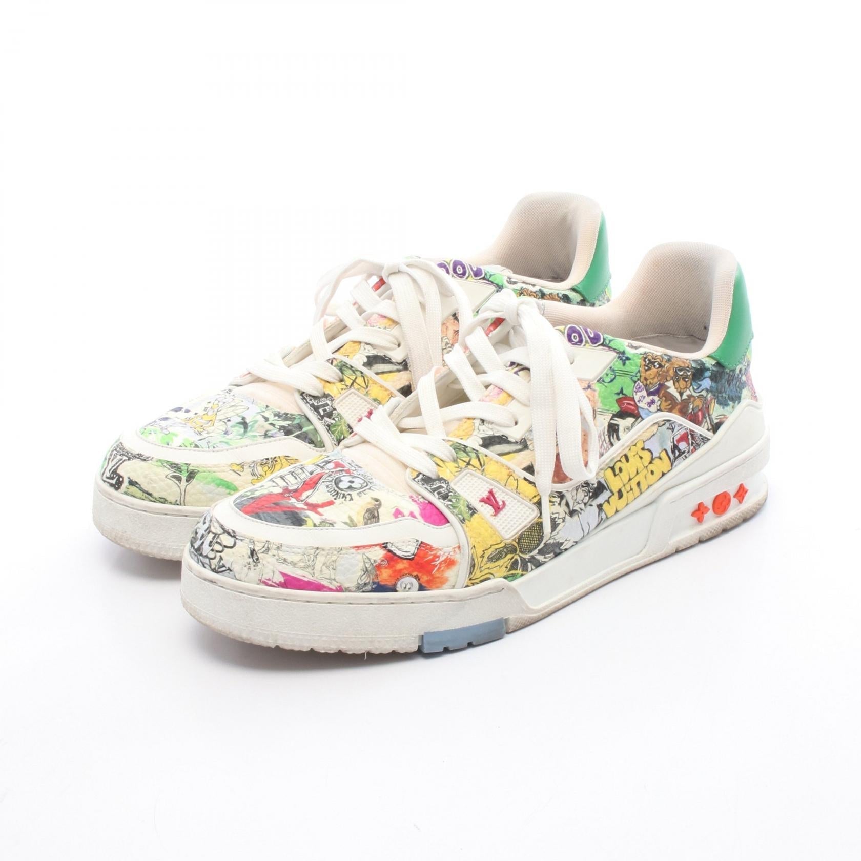 Louis Vuitton LV Trainer Line Comic Print Leather Sneakers