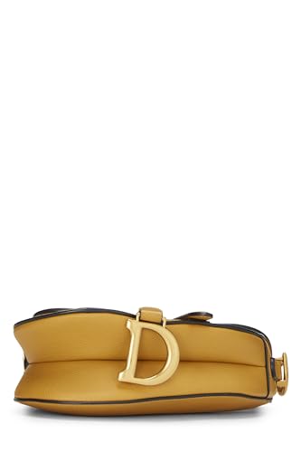 Dior,  Yellow Leather Saddle Bag Mini, Yellow