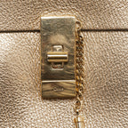 Chloe Gold Leather Medium Drew Shoulder Bag
